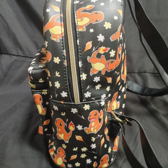 Loungefly Pokemon Charmander Black and Orange Mini Backpack - Picture 4 of 11